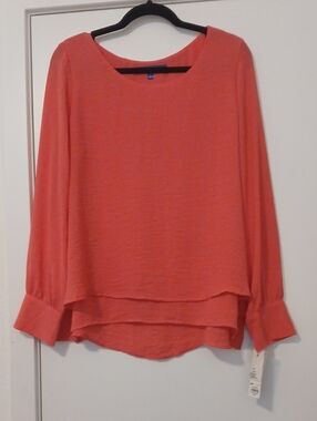 Apt. 9 Coral Layered Long-Sleeve Blouse